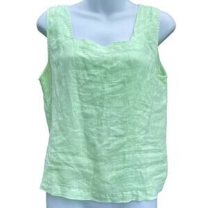 90’s Neon Green Fresh Produce Sportswear linen tank